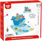 Tooky Toy TH698 Wooden Fishing Game 25 Pieces Interlocking Stacking Game