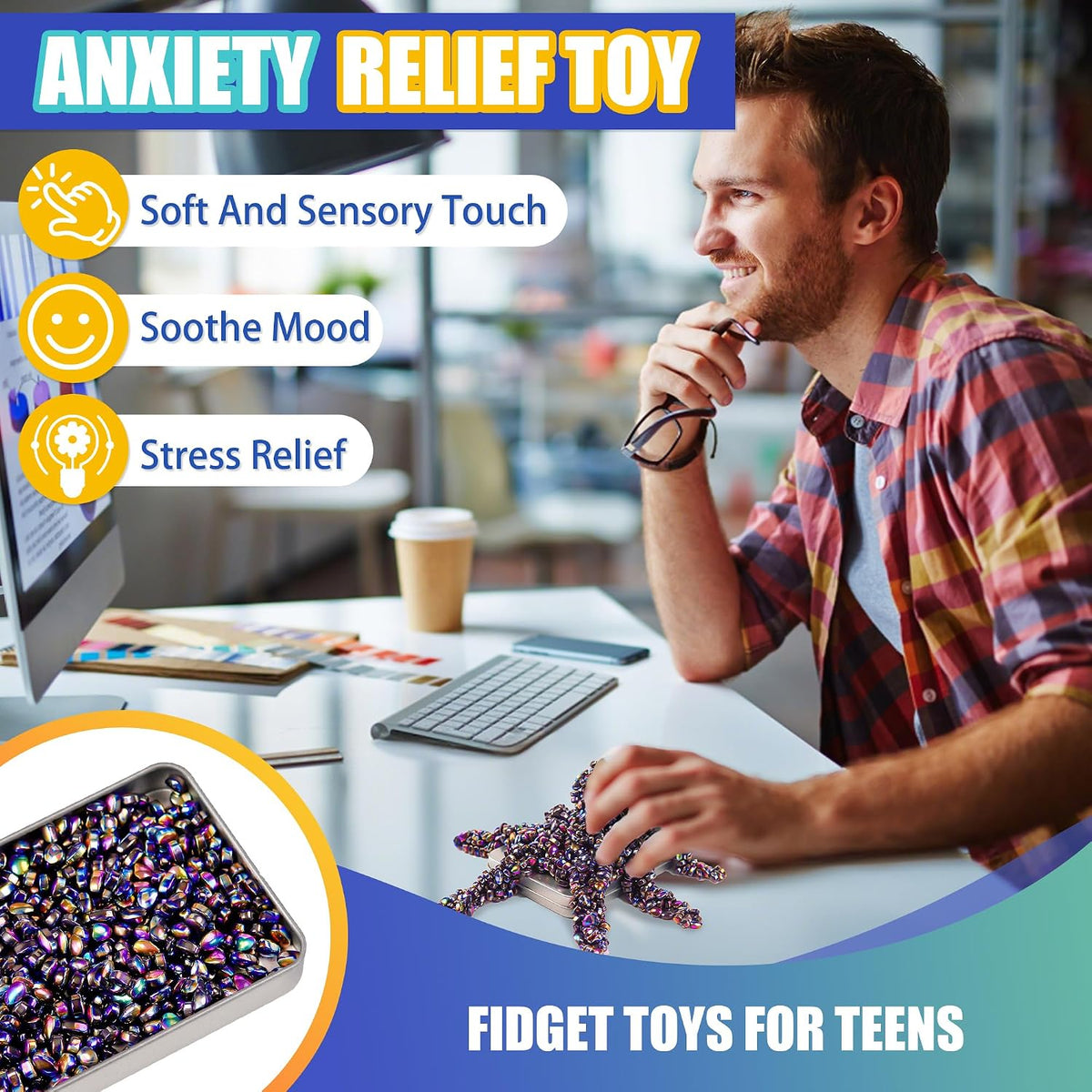 Sensory Stress Fidgets Beads Stones
