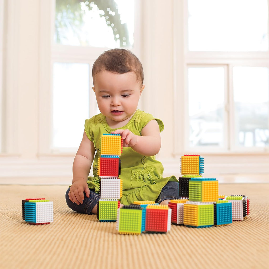Press & Stay Sensory Blocks, 35-Piece Building Toy Set