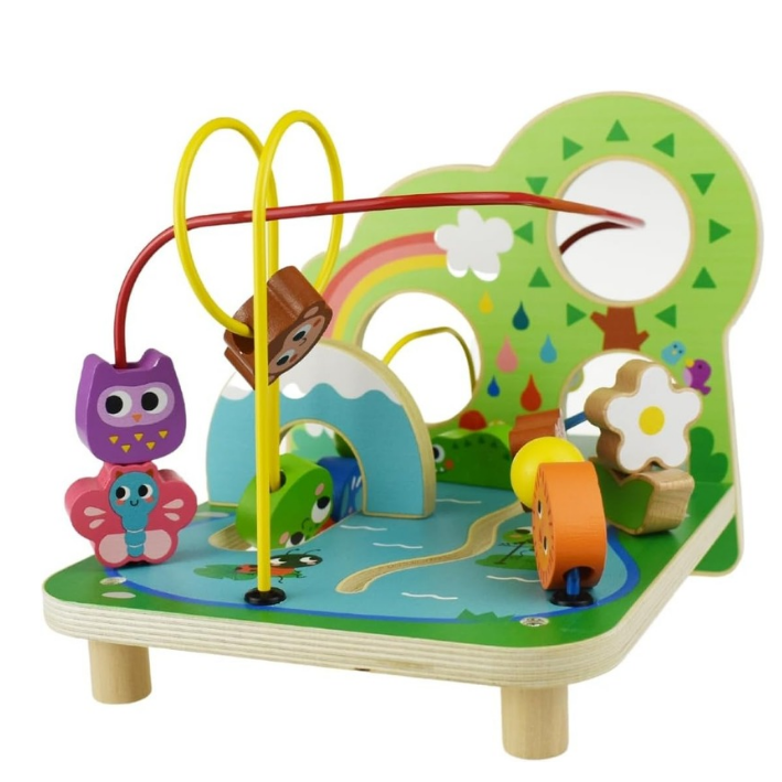 Tooky Toy Forest Bead Maze: Forest Woodland Themed Tabletop Bead Maze with Animals for Kids