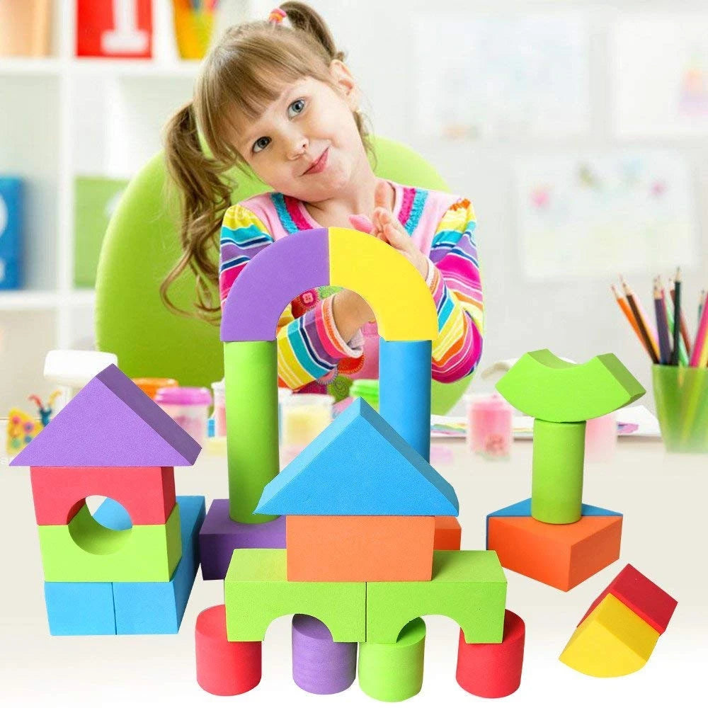 Educational EVA Foam Building Blocks | Ideal Construction Toys for for Girls, Boys, Toddlers